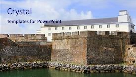  Presentation with old - Audience pleasing PPT layouts consisting of stronghold - old fortress of ponta delgada backdrop and a  colored foreground