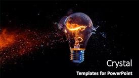  Presentation with bulb - Presentation featuring struck-electric-bulb-breaks background and a black colored foreground