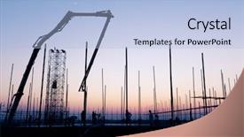  Presentation with steel construction - Colorful PPT layouts enhanced with struction - steel structure on construction site backdrop and a light blue colored foreground
