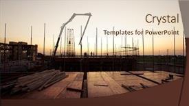  Presentation with steel construction - Audience pleasing theme consisting of struction - steel structure on construction site backdrop and a  colored foreground