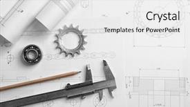  Presentation with structural engineering - Slide deck featuring structural calculation - different kinds of engineering tools background and a white colored foreground