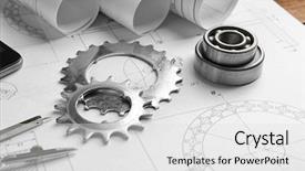  Presentation with structural engineering - Slides enhanced with structural calculation - engineering supplies and blueprints background and a light gray colored foreground