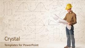  Presentation with hand drawn cartoon of sports - Presentation design consisting of structural calculation - handsome engineer calculating with hand background and a lemonade colored foreground