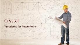  Presentation with hand drawn brush stroke design - Theme featuring structural calculation - handsome engineer calculating with hand background and a lemonade colored foreground