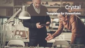  Presentation with engineering design - Theme with structural calculation - two men working in design background and a  colored foreground