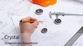  Presentation with structural engineering - Beautiful presentation featuring structural engineering - construction drafts and tools backdrop and a sky blue colored foreground