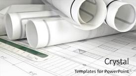  Presentation with structural engineering - Cool new PPT theme with structural engineering - design drawings backdrop and a white colored foreground