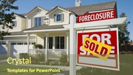  Presentation with foreclosure - Presentation theme enhanced with structural failures - sold foreclosure home for sale background and a violet colored foreground