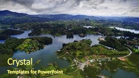  Presentation with colombia - Theme featuring structural geology - guatape lake el penol background and a tawny brown colored foreground