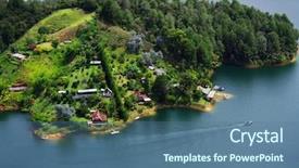  Presentation with colombia - Amazing theme having structural geology - guatape lake el penol backdrop and a ocean colored foreground