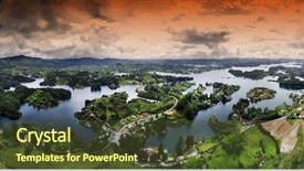  Presentation with colombia - Cool new PPT theme with structural geology - guatape lake in antioquia colombia backdrop and a tawny brown colored foreground