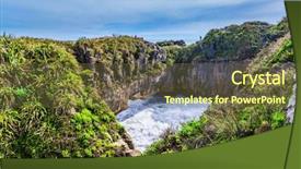  Presentation with maori new zealand native bush - Presentation design with structural geology - new zealand south island scenic background and a tawny brown colored foreground