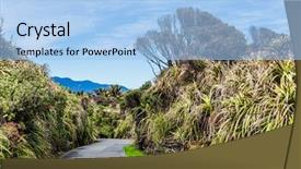  Presentation with world tourism - Colorful presentation theme enhanced with structural geology - paparoa national park new zealand backdrop and a light blue colored foreground