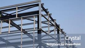  Presentation with framework - Amazing slide deck having structural steel framework backdrop and a ocean colored foreground