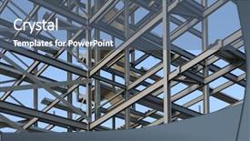  Presentation with framework - Beautiful presentation theme featuring structural steel framework backdrop and a ocean colored foreground