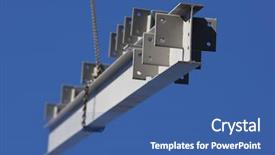  Presentation with structural - Presentation theme having structural steel background and a ocean colored foreground