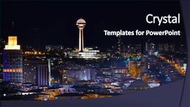  Presentation with skyline - Slide set having capital structure - ankara skyline at night background and a black colored foreground