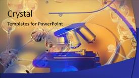  Presentation with dna structure - Slides featuring structure against microscope in laboratory background and a  colored foreground