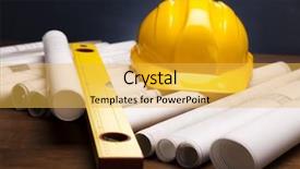  Presentation with house - Colorful PPT theme enhanced with structure building - house plan blueprints backdrop and a  colored foreground