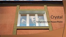  Presentation with building and wind - Slide set consisting of structure decorative plaster - architectural details window background and a coral colored foreground