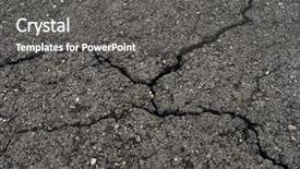  Presentation with earthquake - Amazing PPT theme having structure earthquake fault - cracked road asphalt close up backdrop and a dark gray colored foreground