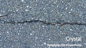  Presentation with cracked pavement concrete broken road - Colorful PPT theme enhanced with structure earthquake fault - cracked road asphalt close up backdrop and a  colored foreground