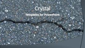  Presentation with asphalt road - PPT theme having structure earthquake fault - cracked road asphalt close up background and a gray colored foreground
