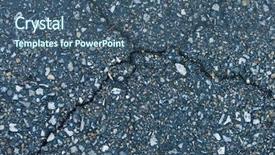  Presentation with asphalt road - Audience pleasing slides consisting of structure earthquake fault - cracked road asphalt close up backdrop and a  colored foreground