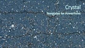  Presentation with asphalt road - Slides enhanced with structure earthquake fault - cracked road asphalt close up background and a  colored foreground