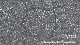  Presentation with asphalt road - PPT layouts consisting of structure earthquake fault - cracked road asphalt close up background and a  colored foreground