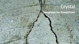  Presentation with concrete cracked - Slide deck with structure earthquake fault - cracked road concrete close up background and a gray colored foreground