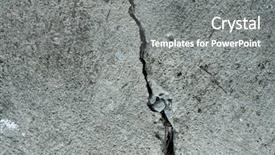 Presentation with concrete cracked - Slides having structure earthquake fault - cracked road concrete close up background and a gray colored foreground