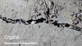 Presentation with concrete cracked - Audience pleasing presentation theme consisting of structure earthquake fault - cracked road concrete close up backdrop and a gray colored foreground