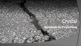  Presentation with asphalt - Colorful slides enhanced with structure earthquake fault - cracked road on asphalt close backdrop and a  colored foreground