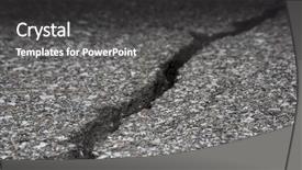  Presentation with earthquake - Audience pleasing PPT theme consisting of structure earthquake fault - cracked road on asphalt close backdrop and a dark gray colored foreground