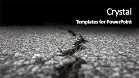  Presentation with asphalt - Amazing slides having structure earthquake fault - cracked road on asphalt close backdrop and a black colored foreground