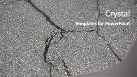  Presentation with asphalt road - Theme consisting of structure earthquake fault - cracked road on asphalt close background and a gray colored foreground