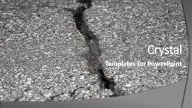  Presentation with asphalt - Slides having structure earthquake fault - cracked road on asphalt close background and a gray colored foreground