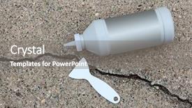  Presentation with earthquake - Beautiful presentation theme featuring structure earthquake fault - repairing driveway crack with cement backdrop and a gray colored foreground