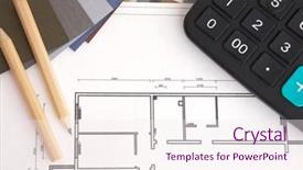  Presentation with blueprint - PPT theme featuring structure engeener tamplate - architecture blueprint tools background and a sky blue colored foreground