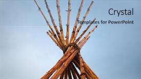  Presentation with blue sky - Amazing slide deck having structure in shape of cone backdrop and a light blue colored foreground