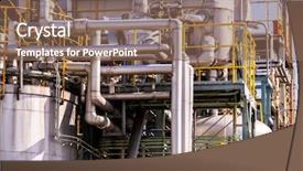  Presentation with plant structure - Slide set featuring structure of pipeline of oil background and a violet colored foreground