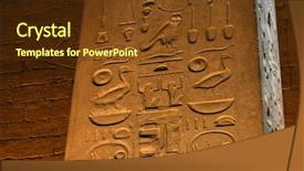  Presentation with color - Colorful presentation design enhanced with structure pyramid - hieroglyphs in color backdrop and a tawny brown colored foreground