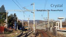  Presentation with under construction - Beautiful PPT layouts featuring structures-of-a-new-railway backdrop and a light blue colored foreground