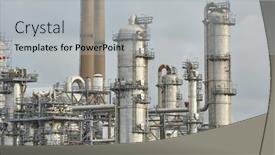  Presentation with chemical plant - Amazing slide set having structures-of-on-oil-refinery backdrop and a light gray colored foreground