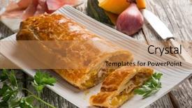  Presentation with puff pastry - PPT layouts having strudel puff pastry with parma background and a coral colored foreground