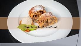  Presentation with vanilla - Slide deck having strudel-with-vanilla-ice-cream background and a coral colored foreground