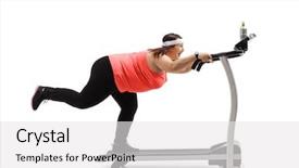  Presentation with struggle - Audience pleasing presentation theme consisting of struggle - overweight woman trying not backdrop and a white colored foreground