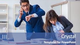  Presentation with pregnant woman cleaning - Amazing PPT theme having struggle - pregnant woman struggling backdrop and a ocean colored foreground