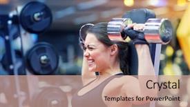  Presentation with weightlifting - Beautiful presentation design featuring struggle - sport fitness bodybuilding weightlifting backdrop and a coral colored foreground